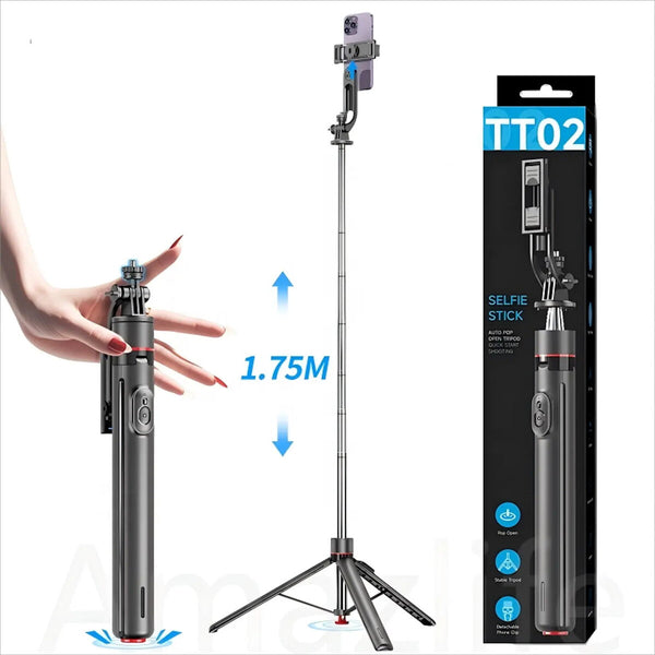 عصا سيلفي Riff RF-TT02 – حامل ثلاثي أوتوماتيكي ببلوتوث وتمديد حتى 1.7م